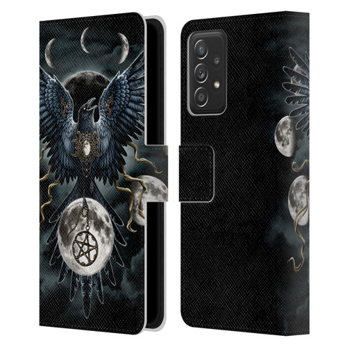 Sarah Richter Animals Gothic Black Raven Leather Book Wallet Case Cover For Samsung Galaxy A52 / A52s / 5G (2021)