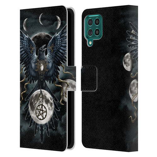 Sarah Richter Animals Gothic Black Raven Leather Book Wallet Case Cover For Samsung Galaxy F62 (2021)