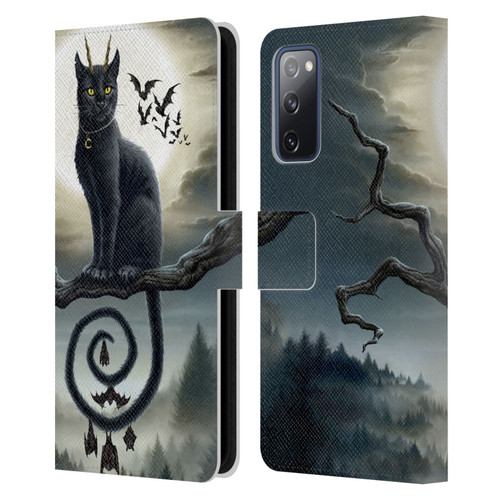Sarah Richter Animals Gothic Black Cat & Bats Leather Book Wallet Case Cover For Samsung Galaxy S20 FE / 5G