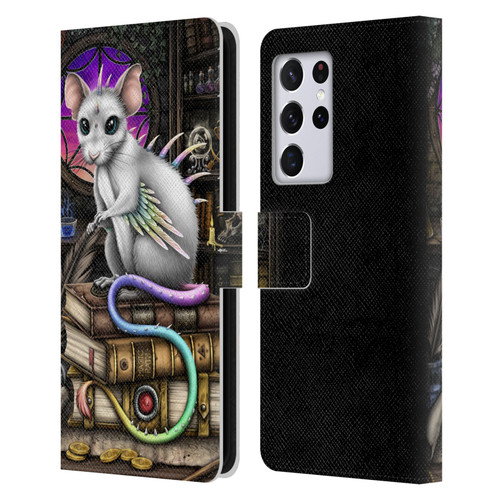 Sarah Richter Animals Alchemy Magic Rat Leather Book Wallet Case Cover For Samsung Galaxy S21 Ultra 5G