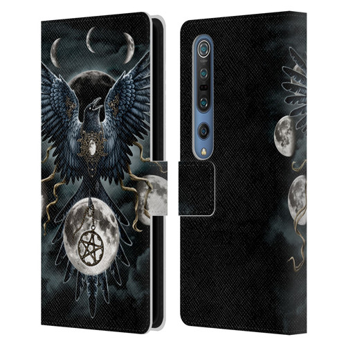 Sarah Richter Animals Gothic Black Raven Leather Book Wallet Case Cover For Xiaomi Mi 10 5G / Mi 10 Pro 5G