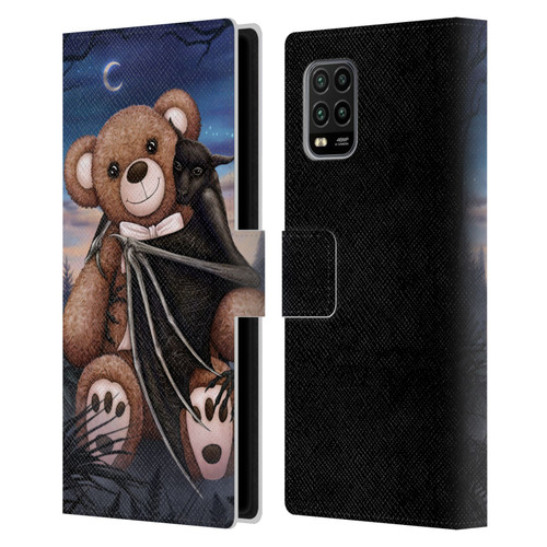Sarah Richter Animals Bat Cuddling A Toy Bear Leather Book Wallet Case Cover For Xiaomi Mi 10 Lite 5G