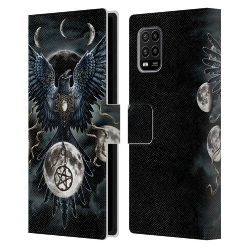 Sarah Richter Animals Gothic Black Raven Leather Book Wallet Case Cover For Xiaomi Mi 10 Lite 5G
