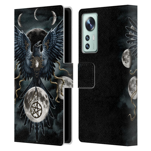Sarah Richter Animals Gothic Black Raven Leather Book Wallet Case Cover For Xiaomi 12