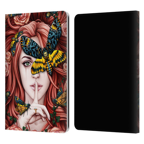 Sarah Richter Fantasy Silent Girl With Red Hair Leather Book Wallet Case Cover For Amazon Kindle Paperwhite 1 / 2 / 3