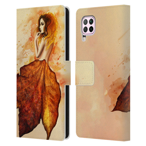 Sarah Richter Fantasy Autumn Girl Leather Book Wallet Case Cover For Huawei Nova 6 SE / P40 Lite