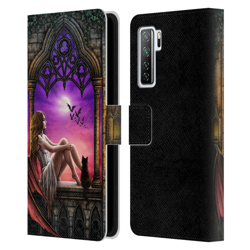 Sarah Richter Fantasy Demon Vampire Girl Leather Book Wallet Case Cover For Huawei Nova 7 SE/P40 Lite 5G