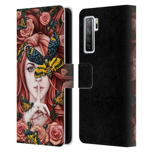 Sarah Richter Fantasy Silent Girl With Red Hair Leather Book Wallet Case Cover For Huawei Nova 7 SE/P40 Lite 5G