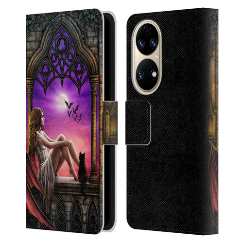 Sarah Richter Fantasy Demon Vampire Girl Leather Book Wallet Case Cover For Huawei P50