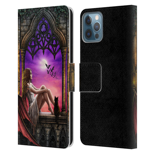 Sarah Richter Fantasy Demon Vampire Girl Leather Book Wallet Case Cover For Apple iPhone 12 / iPhone 12 Pro