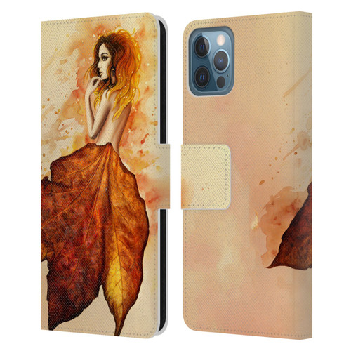 Sarah Richter Fantasy Autumn Girl Leather Book Wallet Case Cover For Apple iPhone 12 / iPhone 12 Pro