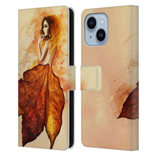 Sarah Richter Fantasy Autumn Girl Leather Book Wallet Case Cover For Apple iPhone 14 Plus