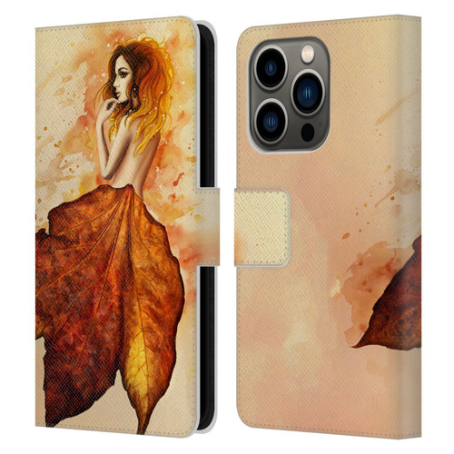 Sarah Richter Fantasy Autumn Girl Leather Book Wallet Case Cover For Apple iPhone 14 Pro