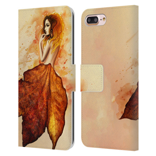 Sarah Richter Fantasy Autumn Girl Leather Book Wallet Case Cover For Apple iPhone 7 Plus / iPhone 8 Plus