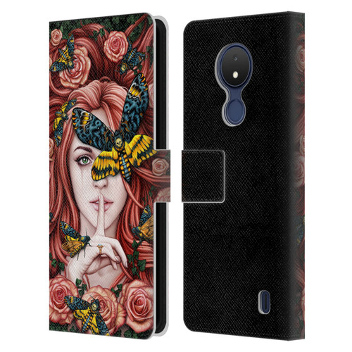 Sarah Richter Fantasy Silent Girl With Red Hair Leather Book Wallet Case Cover For Nokia C21