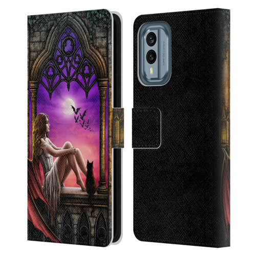 Sarah Richter Fantasy Demon Vampire Girl Leather Book Wallet Case Cover For Nokia X30