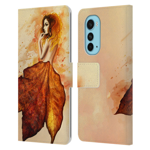 Sarah Richter Fantasy Autumn Girl Leather Book Wallet Case Cover For Motorola Edge (2022)