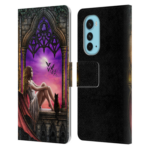 Sarah Richter Fantasy Demon Vampire Girl Leather Book Wallet Case Cover For Motorola Edge (2022)