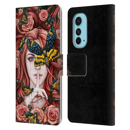 Sarah Richter Fantasy Silent Girl With Red Hair Leather Book Wallet Case Cover For Motorola Edge (2022)