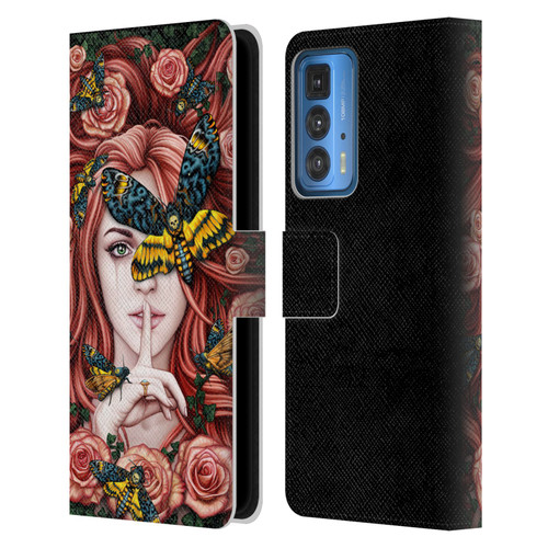 Sarah Richter Fantasy Silent Girl With Red Hair Leather Book Wallet Case Cover For Motorola Edge 20 Pro