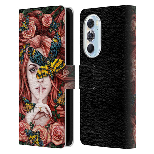 Sarah Richter Fantasy Silent Girl With Red Hair Leather Book Wallet Case Cover For Motorola Edge X30