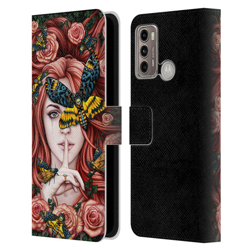 Sarah Richter Fantasy Silent Girl With Red Hair Leather Book Wallet Case Cover For Motorola Moto G60 / Moto G40 Fusion