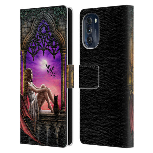 Sarah Richter Fantasy Demon Vampire Girl Leather Book Wallet Case Cover For Motorola Moto G (2022)
