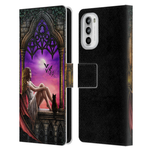 Sarah Richter Fantasy Demon Vampire Girl Leather Book Wallet Case Cover For Motorola Moto G52