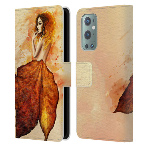 Sarah Richter Fantasy Autumn Girl Leather Book Wallet Case Cover For OnePlus 9