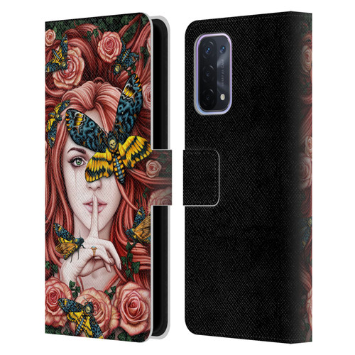 Sarah Richter Fantasy Silent Girl With Red Hair Leather Book Wallet Case Cover For OPPO A54 5G