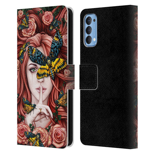 Sarah Richter Fantasy Silent Girl With Red Hair Leather Book Wallet Case Cover For OPPO Reno 4 5G