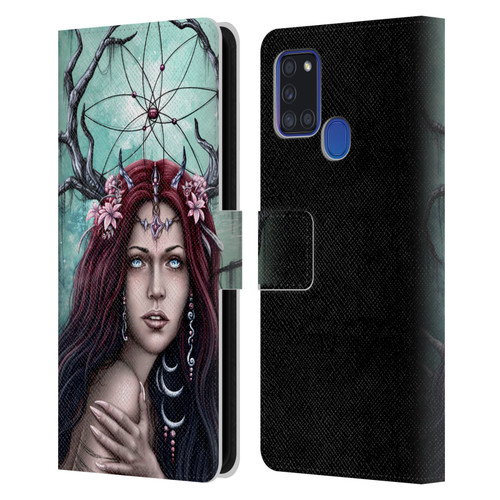 Sarah Richter Fantasy Fairy Girl Leather Book Wallet Case Cover For Samsung Galaxy A21s (2020)