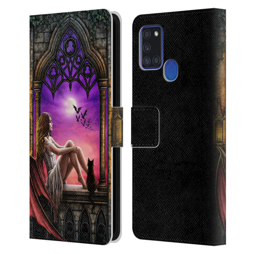 Sarah Richter Fantasy Demon Vampire Girl Leather Book Wallet Case Cover For Samsung Galaxy A21s (2020)