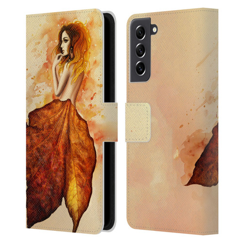 Sarah Richter Fantasy Autumn Girl Leather Book Wallet Case Cover For Samsung Galaxy S21 FE 5G