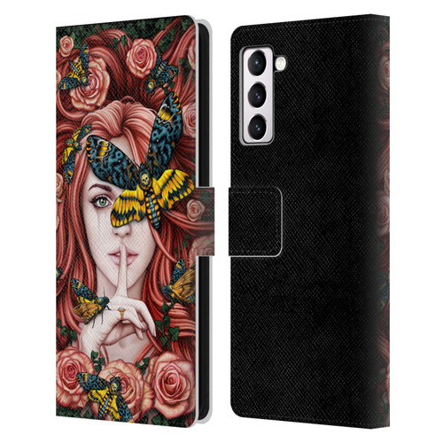 Sarah Richter Fantasy Silent Girl With Red Hair Leather Book Wallet Case Cover For Samsung Galaxy S21+ 5G