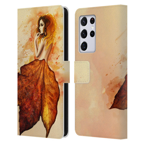 Sarah Richter Fantasy Autumn Girl Leather Book Wallet Case Cover For Samsung Galaxy S21 Ultra 5G