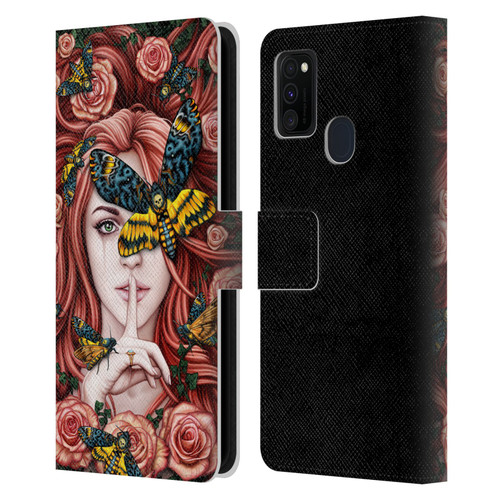 Sarah Richter Fantasy Silent Girl With Red Hair Leather Book Wallet Case Cover For Samsung Galaxy M30s (2019)/M21 (2020)