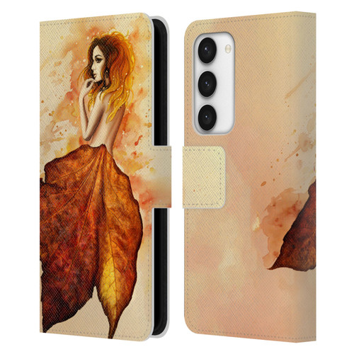 Sarah Richter Fantasy Autumn Girl Leather Book Wallet Case Cover For Samsung Galaxy S23 5G