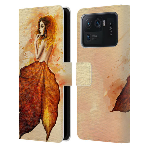 Sarah Richter Fantasy Autumn Girl Leather Book Wallet Case Cover For Xiaomi Mi 11 Ultra