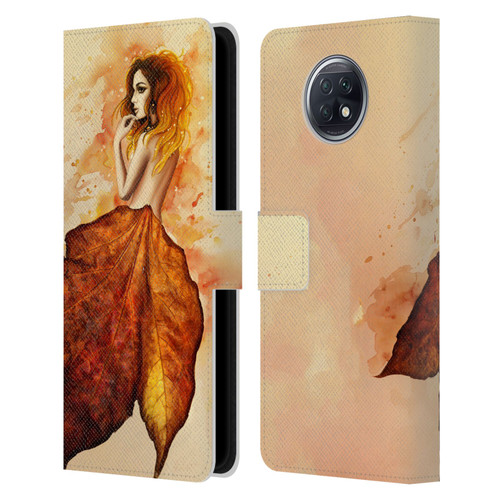 Sarah Richter Fantasy Autumn Girl Leather Book Wallet Case Cover For Xiaomi Redmi Note 9T 5G