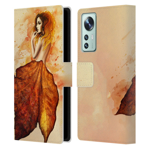 Sarah Richter Fantasy Autumn Girl Leather Book Wallet Case Cover For Xiaomi 12