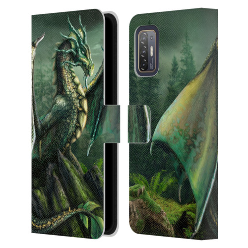 Sarah Richter Fantasy Creatures Green Nature Dragon Leather Book Wallet Case Cover For HTC Desire 21 Pro 5G