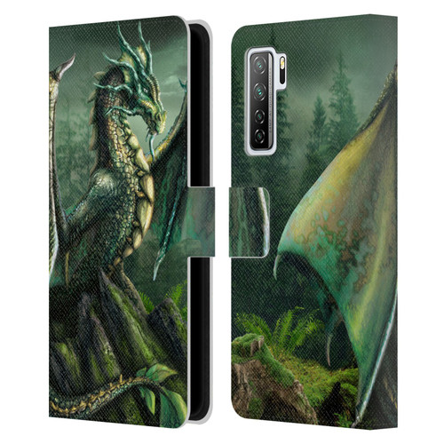 Sarah Richter Fantasy Creatures Green Nature Dragon Leather Book Wallet Case Cover For Huawei Nova 7 SE/P40 Lite 5G
