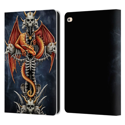 Sarah Richter Fantasy Creatures Red Dragon Guarding Bone Cross Leather Book Wallet Case Cover For Apple iPad Air 2 (2014)