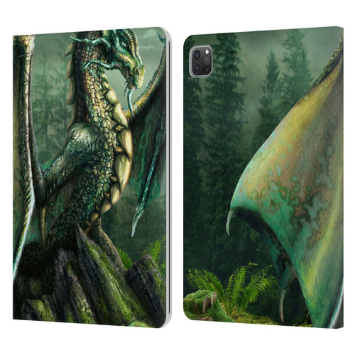 Sarah Richter Fantasy Creatures Green Nature Dragon Leather Book Wallet Case Cover For Apple iPad Pro 11 2020 / 2021 / 2022