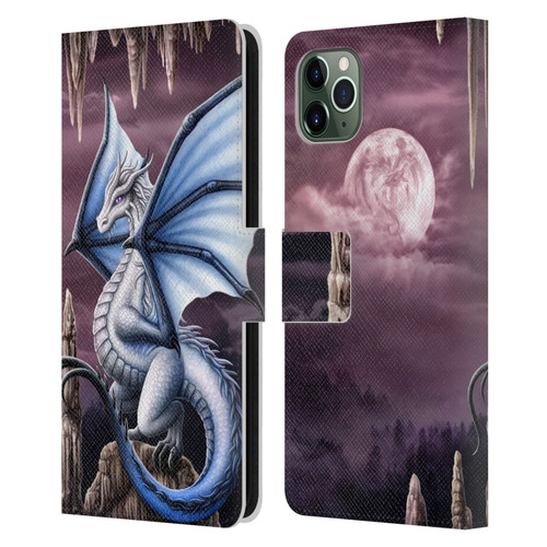 Sarah Richter Fantasy Creatures Blue Dragon Leather Book Wallet Case Cover For Apple iPhone 11 Pro Max