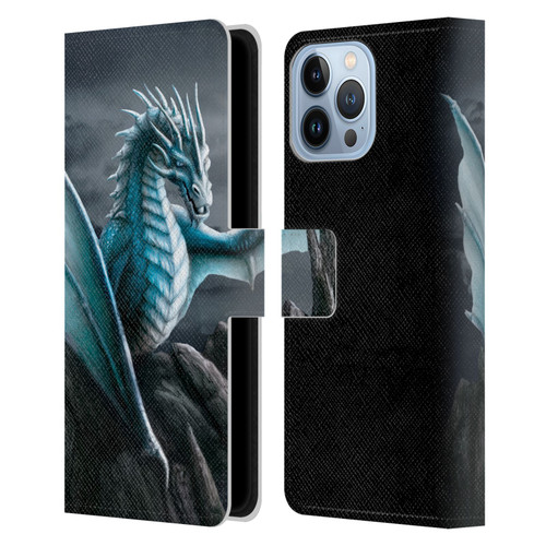 Sarah Richter Fantasy Creatures Blue Water Dragon Leather Book Wallet Case Cover For Apple iPhone 13 Pro Max