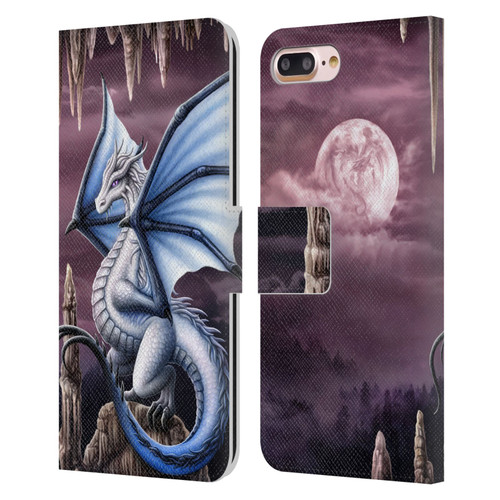 Sarah Richter Fantasy Creatures Blue Dragon Leather Book Wallet Case Cover For Apple iPhone 7 Plus / iPhone 8 Plus