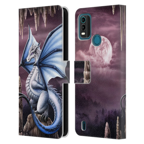 Sarah Richter Fantasy Creatures Blue Dragon Leather Book Wallet Case Cover For Nokia G11 Plus