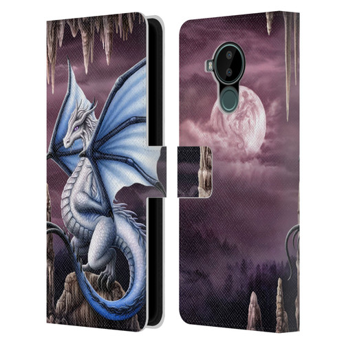 Sarah Richter Fantasy Creatures Blue Dragon Leather Book Wallet Case Cover For Nokia C30